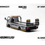 SHOOM64 1:64 DarwinPRO AIRFORCE Hino 300 Custom Drop-Bed Car Carrier – Grey – Special Edition