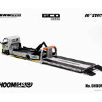 SHOOM64 1:64 DarwinPRO AIRFORCE Hino 300 Custom Drop-Bed Car Carrier – Grey – Special Edition