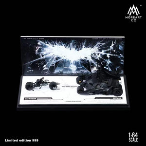 Moreart 1:64 Dark Knight Batmobile Tumbler + Batpod with Batman & Catwoman Figure model