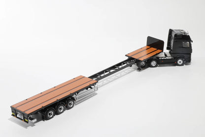 GCD 1/64 Mercedes-Benz Actros 3 axle tractor with retractable trailer Black