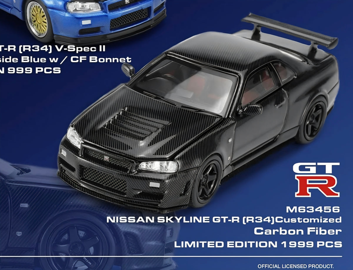 Motorhelix 1:64 Nissan Skyline GT-R (R34) Full Carbon