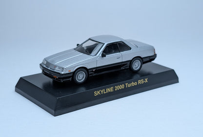 Kyosho 1/64 Scale Minicar Collection SKYLINE 2000 Turbo RS-X (Silver and Black)