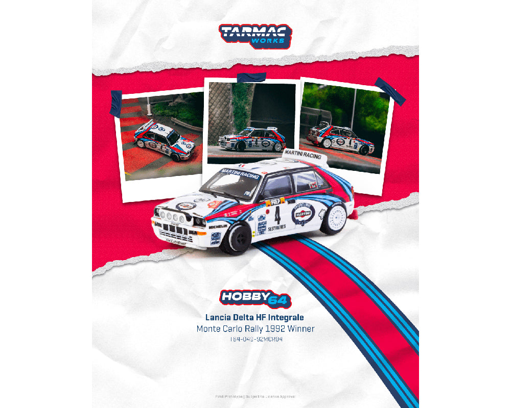 Tarmac Works 1:64 Lancia Delta HF Integrale Monte Carlo Rally 1992 Winner Didier Auriol / Bernard Occelli – Hobby64