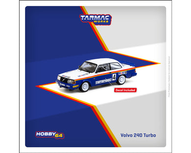 (Preorder) Tarmac Works 1:64 Volvo 240 Turbo Malaysian Group A Championships 1987 Winner Per-Gunnar Andersson- Hobby64