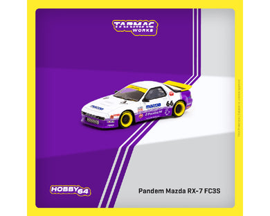 (Preorder) Tarmac Works 1:64 Pandem Mazda RX-7 FC3S- White Purple – Hobby64