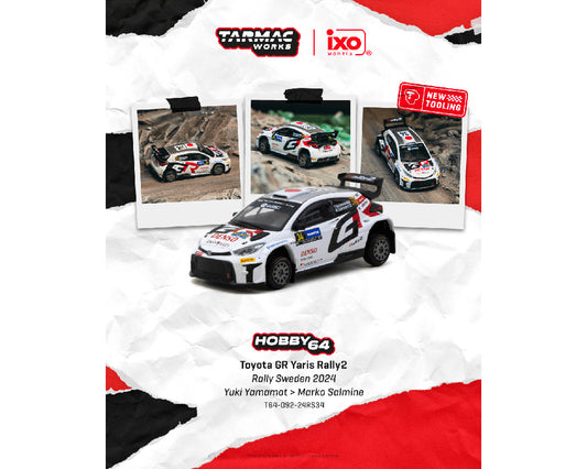 Tarmac Works 1:64 Toyota GR Yaris Rally2 Rally Sweden 2024 Yuki Yamamoto / Marko Salminen – Hobby64