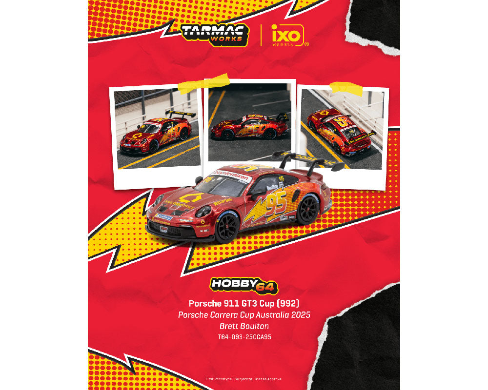 Tarmac Works 1:64 Porsche 911 GT3 Cup (992) Porsche Carrera Cup Australia 2025 Brett Boulton – Hobby64