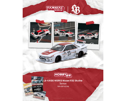 Tarmac Works 1:64 LB-KAIDO WORKS Nissan R32 Skyline Tarmac Model Car + Trading Cards Combo Set- Hobby64