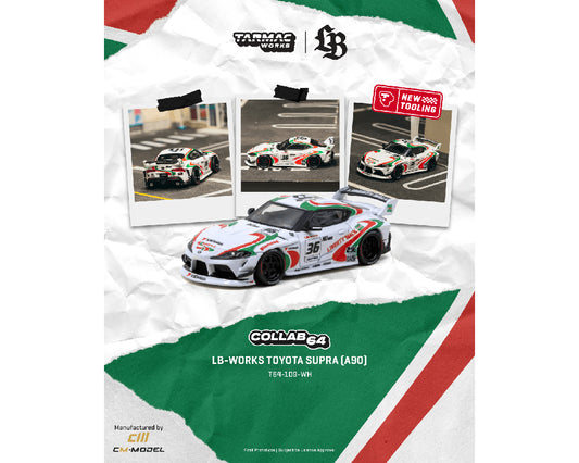 Tarmac Works 1:64 LB-WORKS TOYOTA SUPRA (A90) – White – Hobby64