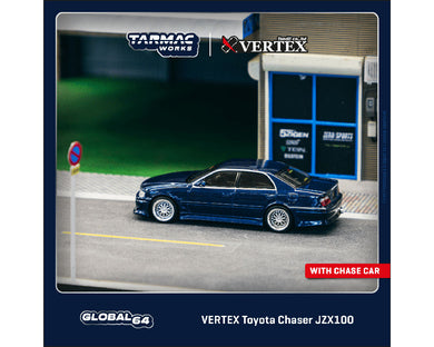 Tarmac Works 1:64 VERTEX Toyota Chaser JZX100 – Blue Metallic