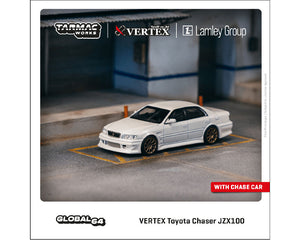 (Preorder) Tarmac Works 1:64 VERTEX Toyota Chaser JZX100 – White Metallic