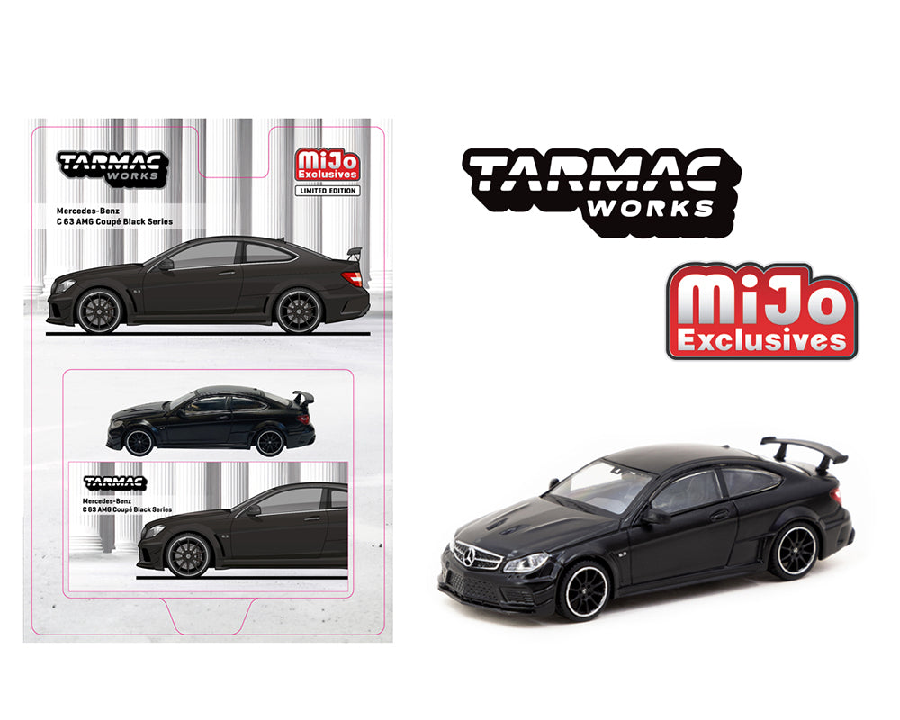 (Preorder) Tarmac Works 1:64 Mercedes-Benz C 63 AMG Coupé Black Series – Matte Black – MiJo Exclusives