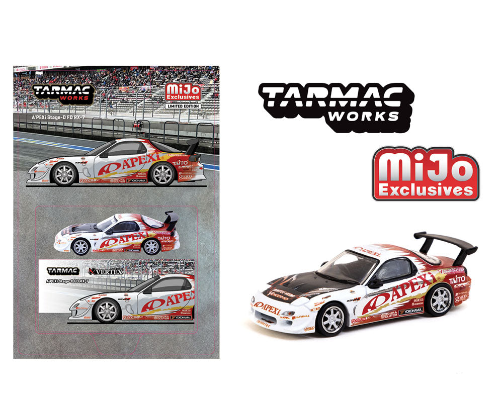 (Preorder) Tarmac Works 1:64 A’PEXi Stage-D FD RX-7- White – Global64 – MiJo Exclusives