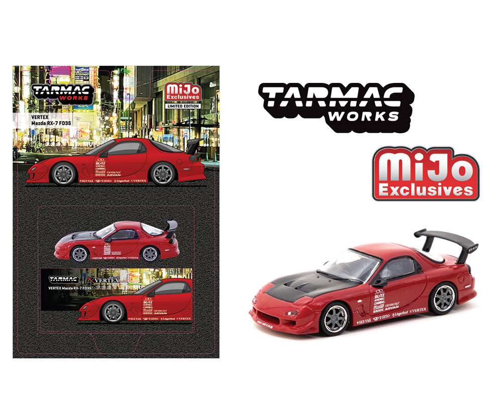 Preorder) Tarmac Works 1:64 VERTEX Mazda RX-7 FD3S – Red 
