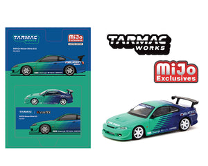 (Preorder) Tarmac Works 1:64 VERTEX Nissan Silvia S15 Falken Livery – Blue – Global64 – MiJo Exclusives