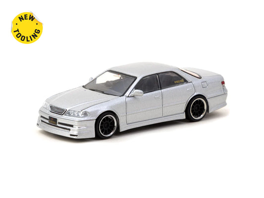 Tarmac Works 1/64 VERTEX Toyota Mark II JZX100 Silver Metallic - HK Toy Car Salon Special Edition - GLOBAL64
