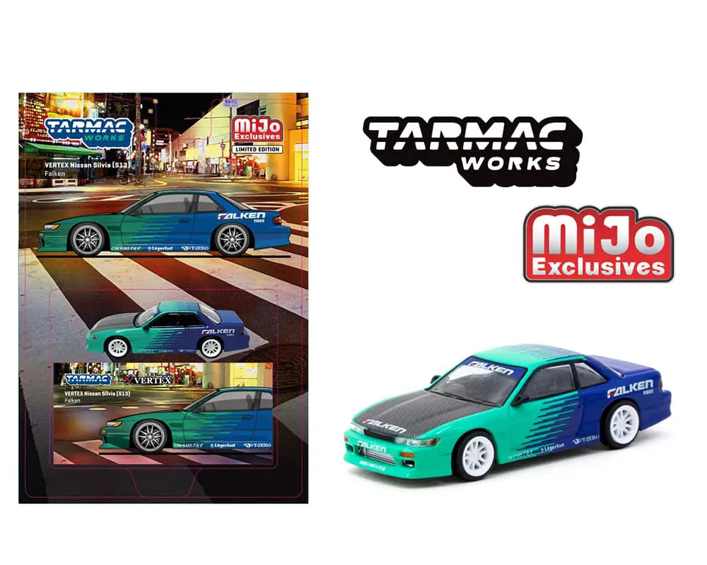 TARMAC WORKS VERTEX 3種 Tarmac Works 1:64 VERTEX Nissan Silvia S13 - Green - MiJo