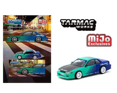 (Preorder) Tarmac Works 1:64 VERTEX Nissan Silvia (S13) Falken – Blue – MiJo Exclusives Limited Edition