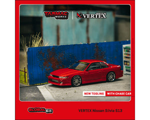 (Preorder) Tarmac Works 1:64 VERTEX Nissan Silvia S13 – Red Metallic – Global64
