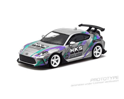 Tarmac Works 1:64 HKS Toyota GR86 – Blue Metallic – Global64 – Metal Oil can Packaging