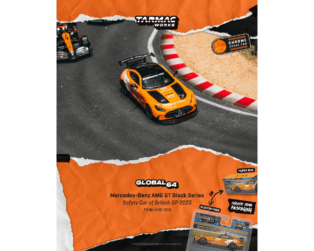 (Preorder) Tarmac Works 1:64 Mercedes-Benz AMG GT Black Series Safety Car of British GP 2025 – Global64 – Limited Edition