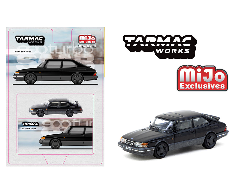 Tarmac Works 1:64 Saab 900 Turbo – Black – MiJo Exclusives