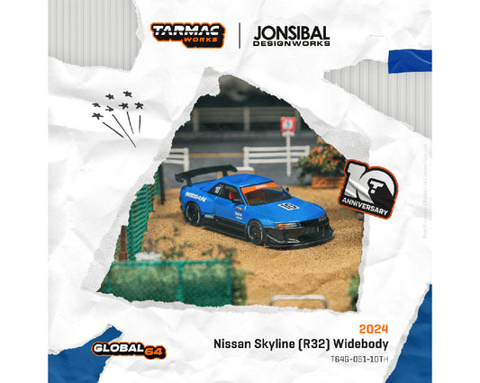 (Preorder) Tarmac Works 1:64 Nissan Skyline (R32) Widebody Designed by Jon Sibal Tarmac Works 10th Anniversary Limited Edition