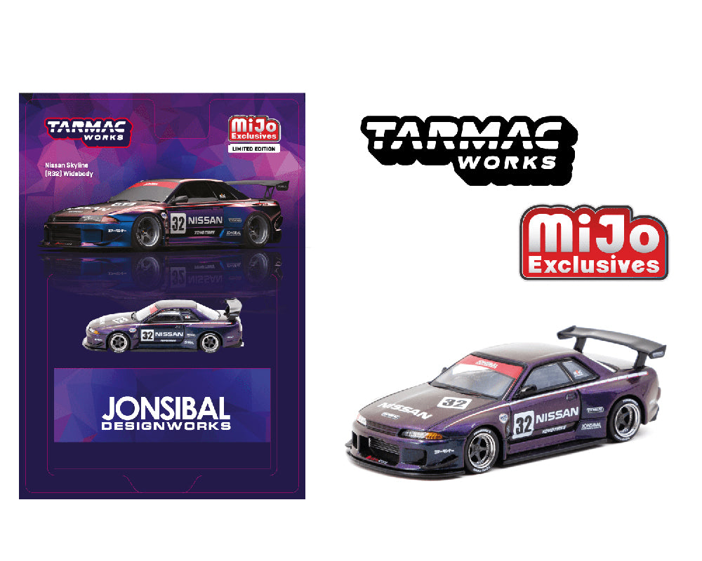 Tarmac Works 1:64 Nissan Skyline (R32) Widebody Jonsibal – Midnight pu ...