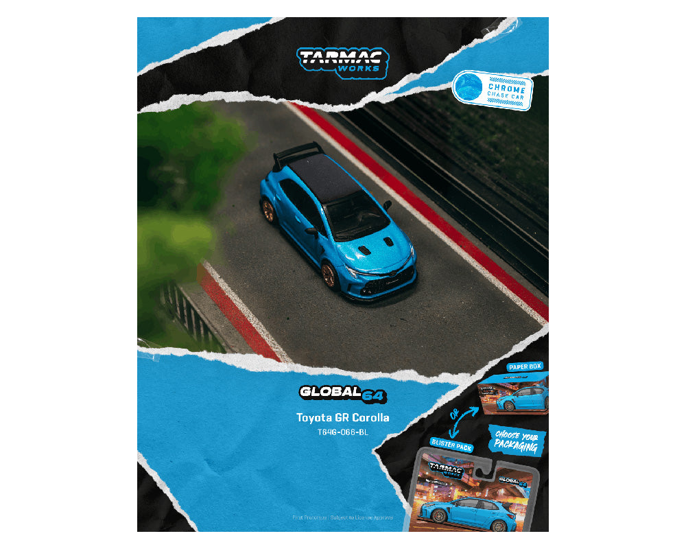 Tarmac Works 1:64 Toyota GR Corolla- Blue – Global64 – DiecastTalk