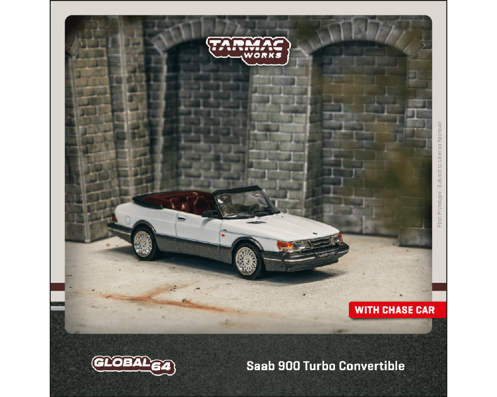 Tarmac Works 1:64 Saab 900 Turbo Convertible – White – Global64