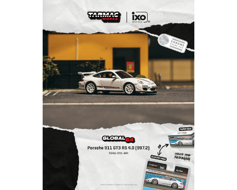 Tarmac Works 1:64 Porsche 911 GT3 RS 4.0 (997.2) – White – IXO