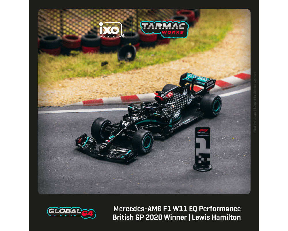 (Preorder) Tarmac Works 1:64 Mercedes-AMG F1 W11 EQ Performance British Grand Prix 2020 Winner Lewis Hamilton