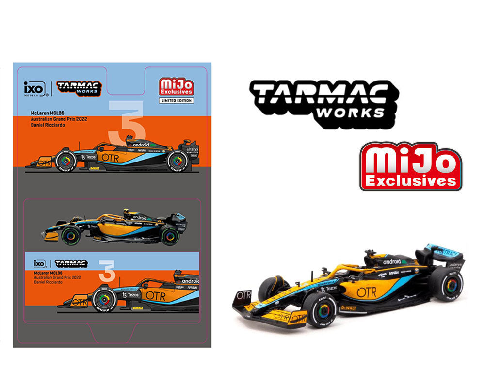 (Preorder) Tarmac Works 1:64 McLaren MCL36 Australian Grand Prix 2022 Daniel Ricciardo – MiJo Exclusives