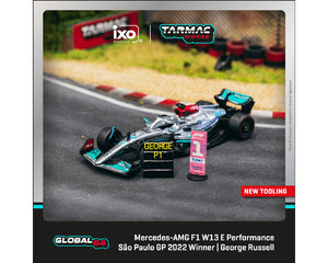 (Preorder) Tarmac Works 1:64 Mercedes-AMG F1 W13 E Performance Sao Paulo Grand Prix 2022 Winner – George Russell