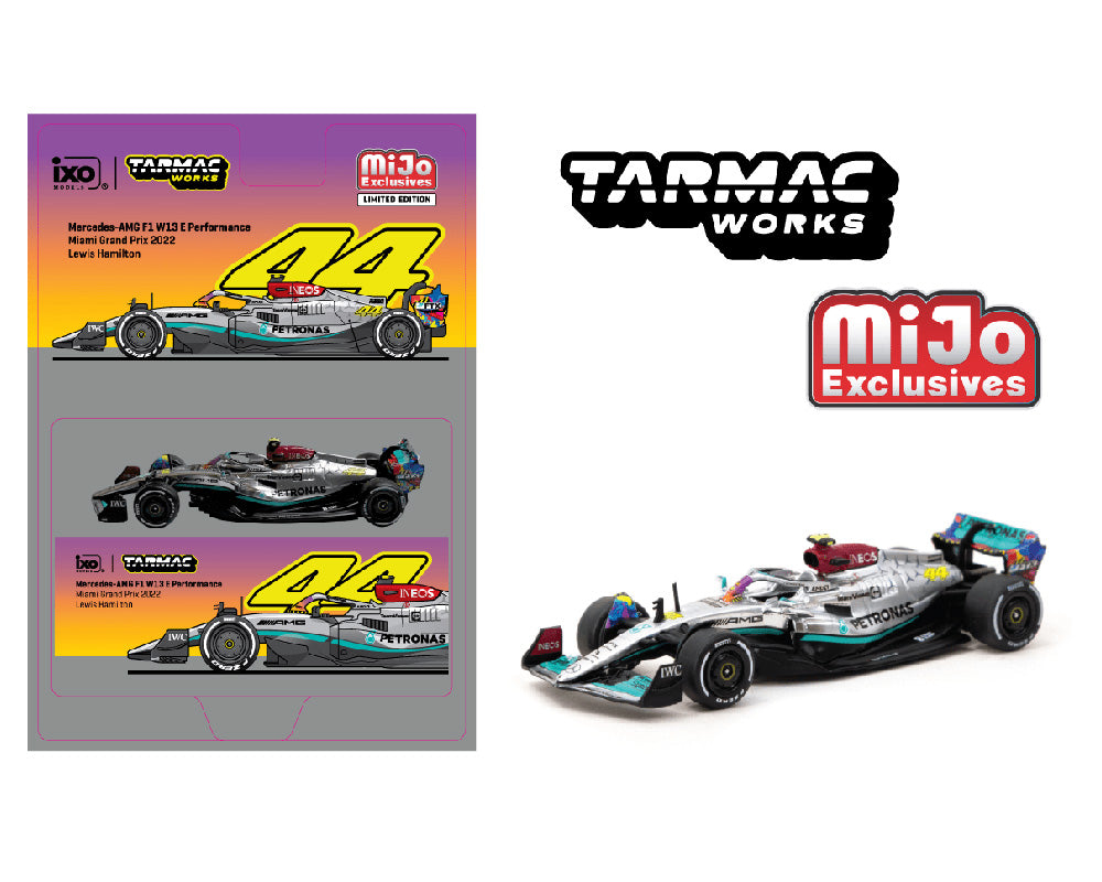 Tarmac Works 1:64 Mercedes-AMG F1 W13 E Performance Miami Grand Prix 2022 Lewis Hamilton- MiJo Exclusives