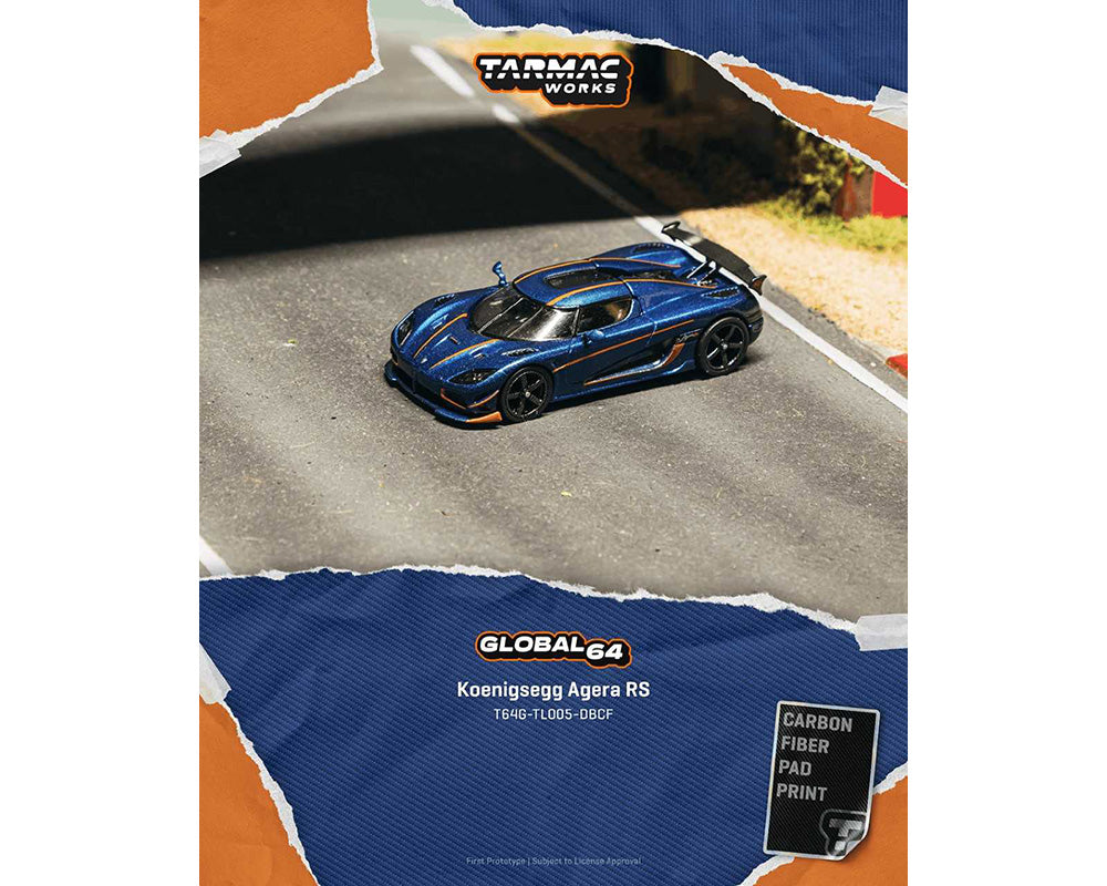Tarmac Works 1:64 Koenigsegg Agera RS – Blue Carbon – Global64