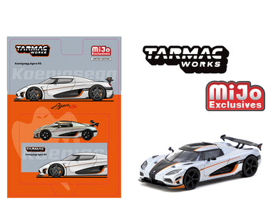 (Preorder) Tarmac Works 1:64 Koenigsegg Agera RS – Moon Silver / Black- MiJo Exclusives