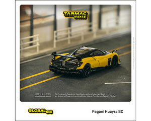 (Preorder) Tarmac Works 1:64 Pagani Huayra BC – Giallo Limone – Global64
