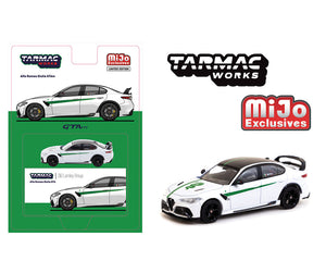 Tarmac Works 1:64 Alfa Romeo Giulia GTAm – White Green- Global64 – MiJo Exclusives