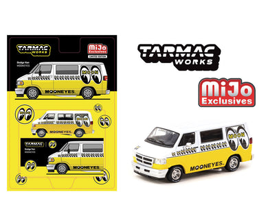 (Preorder) Tarmac Works 1:64 Dodge Van Mooneyes – Yellow – Global64 – MiJo Exclusives
