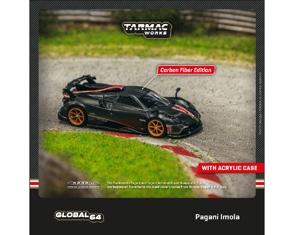 Tarmac Works 1:64 Pagani Imola Limited Edition – Matt Black Carbon Fiber- Global64