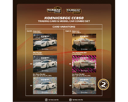 (Preorder) Tarmac Works 1:64 Koenigsegg CC850 With Trading Cards Pack – White – Global64 – MiJo Exclusives Limited Edition