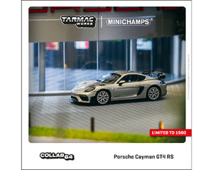 (Preorder) Tarmac Works x Minichamps 1:64 Porsche Cayman GT4 RS GT – Silver Metallic – Limited to 1,500 pcs