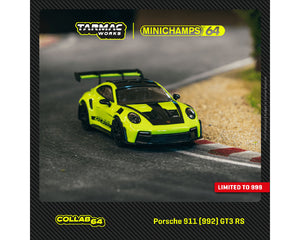 (Preorder) Tarmac Works x Minichamps 1:64 Porsche 911 (992) GT3 RS – Acid Green – Limited to 999 pcs