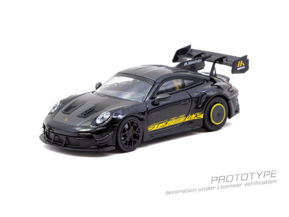 Tarmac Works x Minichamps 1:64 Porsche GT3RS (992.2) MR – Black Yellow – Showcase – Limited Edition