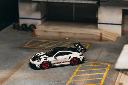 Tarmac Works x Minichamps 1:64 Porsche GT3RS (992.2) MR – White Red- Showcase – Limited Edition