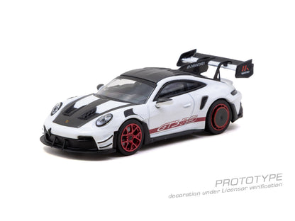 Tarmac Works x Minichamps 1:64 Porsche GT3RS (992.2) MR – White Red- Showcase – Limited Edition