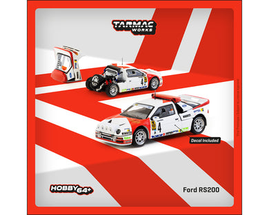(Preorder) Tarmac Works 1:64 Ford RS200 Rallye Catalunya 1986 – Limited Edition – Hobby64+