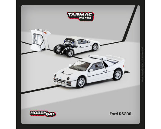 Tarmac Works 1:64 Ford RS200 – White – Hobby64+