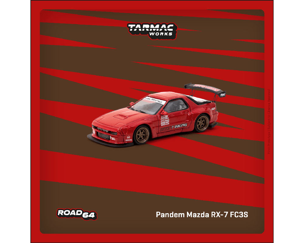 (Preorder) Tarmac Works 1:64 Pandem Mazda RX-7 FC3S – Red – Road64